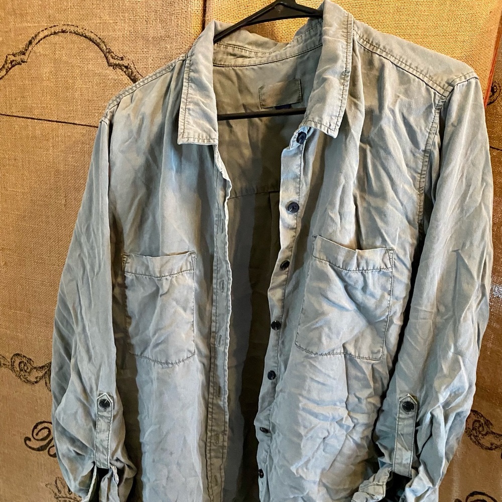 Olive green button up shirt